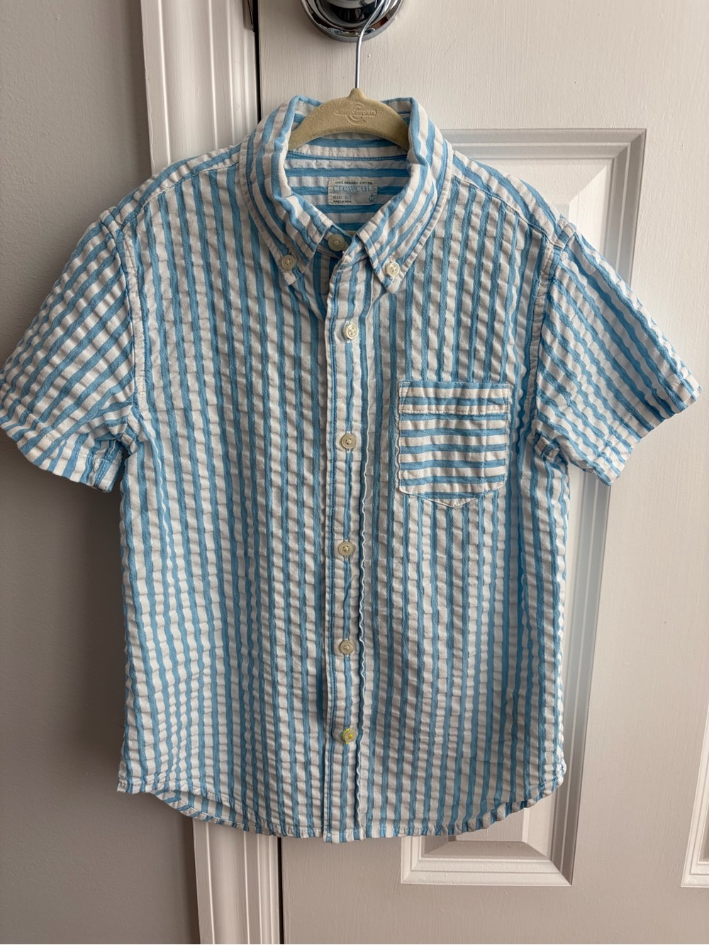 Crewcuts button up short sleeve shirt boys size 6-7